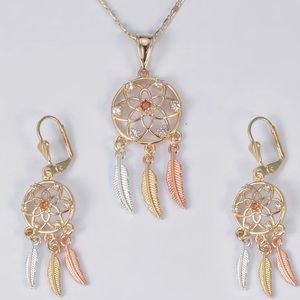 Earring and necklace dream catcher set